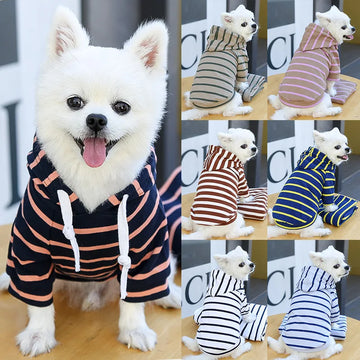 Dog Clothes for Small Medium Dogs Soft Stripe Pet Hoodies Clothing Puppy Cat Costume Coat for French Bulldog Chihuahua Apparels